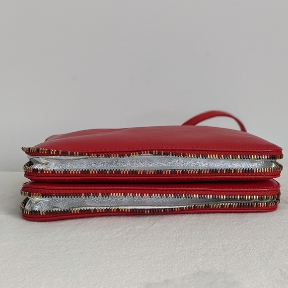 Zadig & Voltaire Red Leather Crossbody Shoulder Bag Multicolor Zipper NWT - Picture 12 of 16